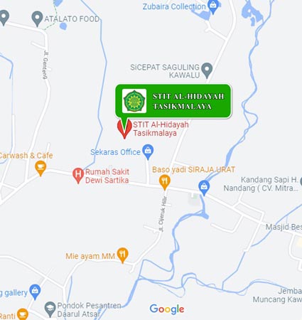 Peta Lokasi (Google Map) Sekolah Tinggi Agama Islam Al-Hidayah Tasikmalaya Nomor